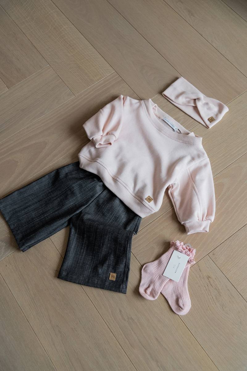 Maglia tuta off-shoulder bimba - Water Pink 77 - Be Brave Boutique