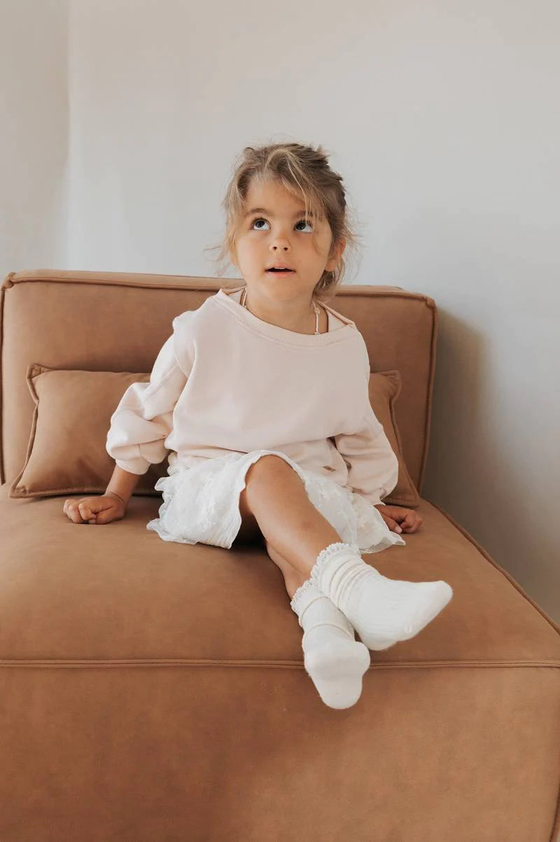 Maglia tuta off-shoulder bimba - Water Pink 77 - Be Brave Boutique