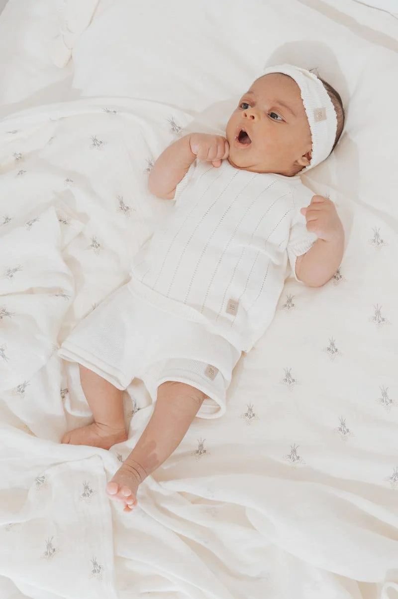 Pantalone Corto Knitted - BIANCO 01 - Be Brave Boutique