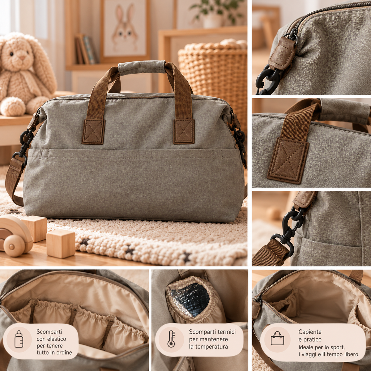 Multifunctional Stroller Bag, Customizable Bear Design