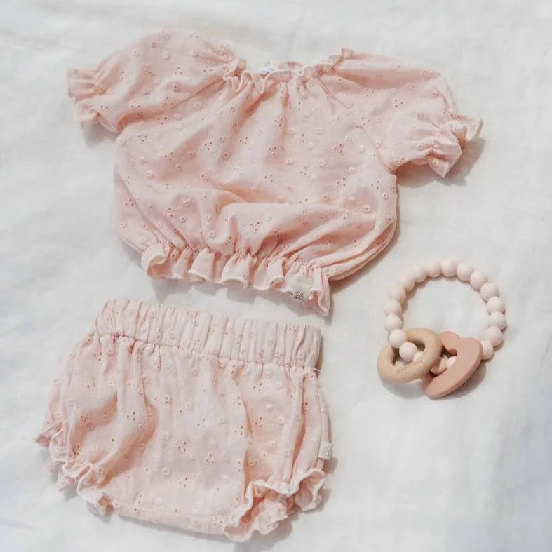 Shirt maniche corte sangallo - WATER PEACH 484 - Be Brave Boutique