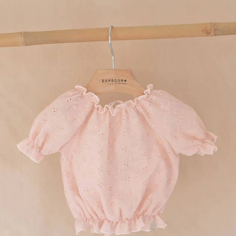 Shirt maniche corte sangallo - WATER PEACH 484 - Be Brave Boutique