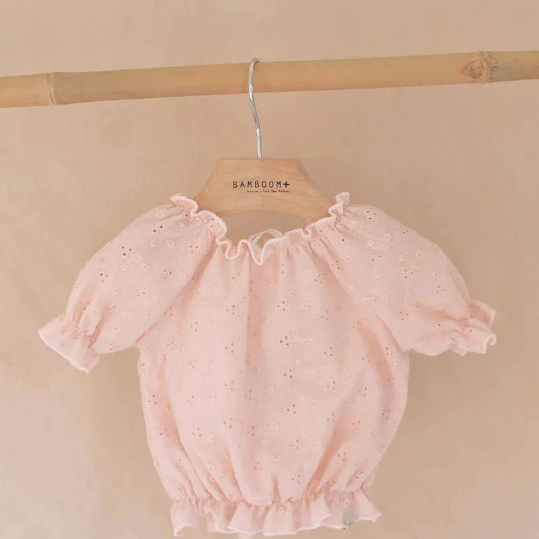 Shirt maniche corte sangallo - WATER PEACH 484 - Be Brave Boutique