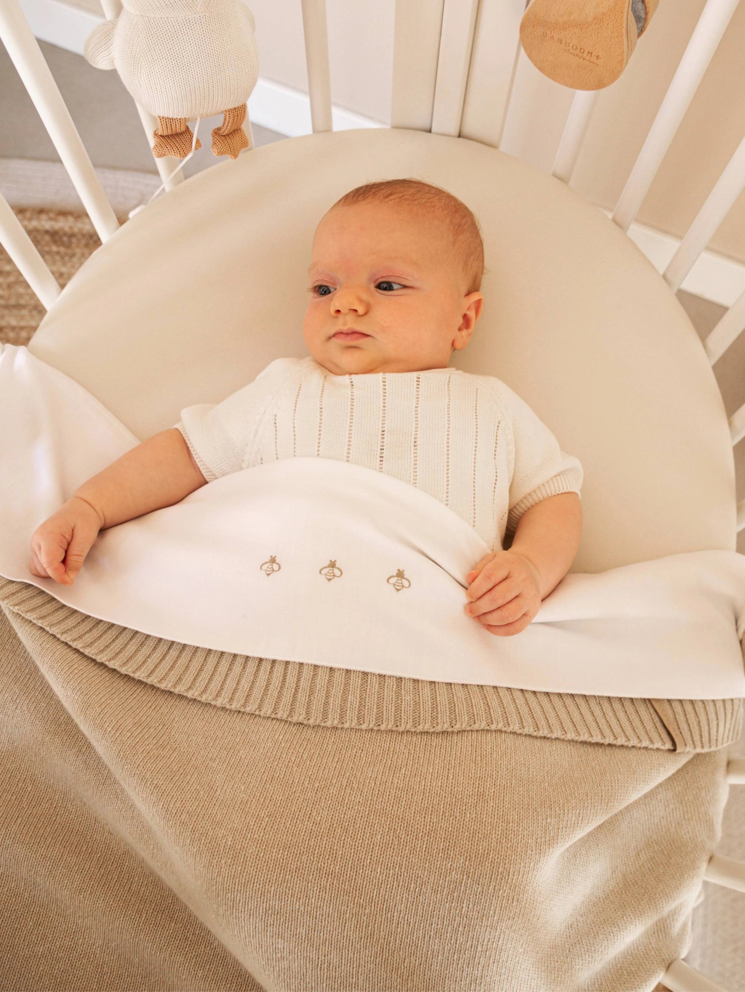 Lenzuolino Bees - Bianco 01