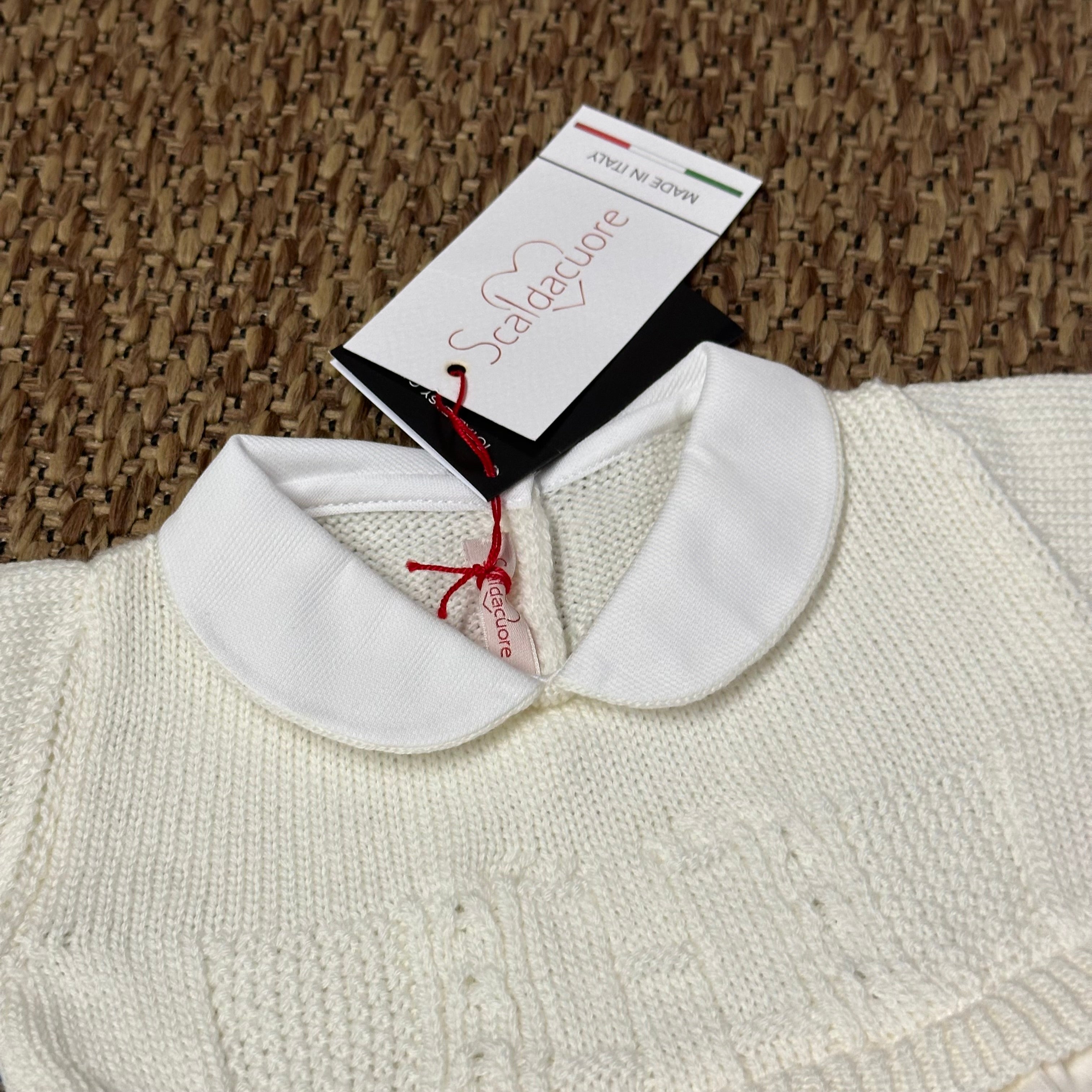 Abito in filo e tessuto Bianco-Velluto Bimba Elegante - Be Brave Boutique