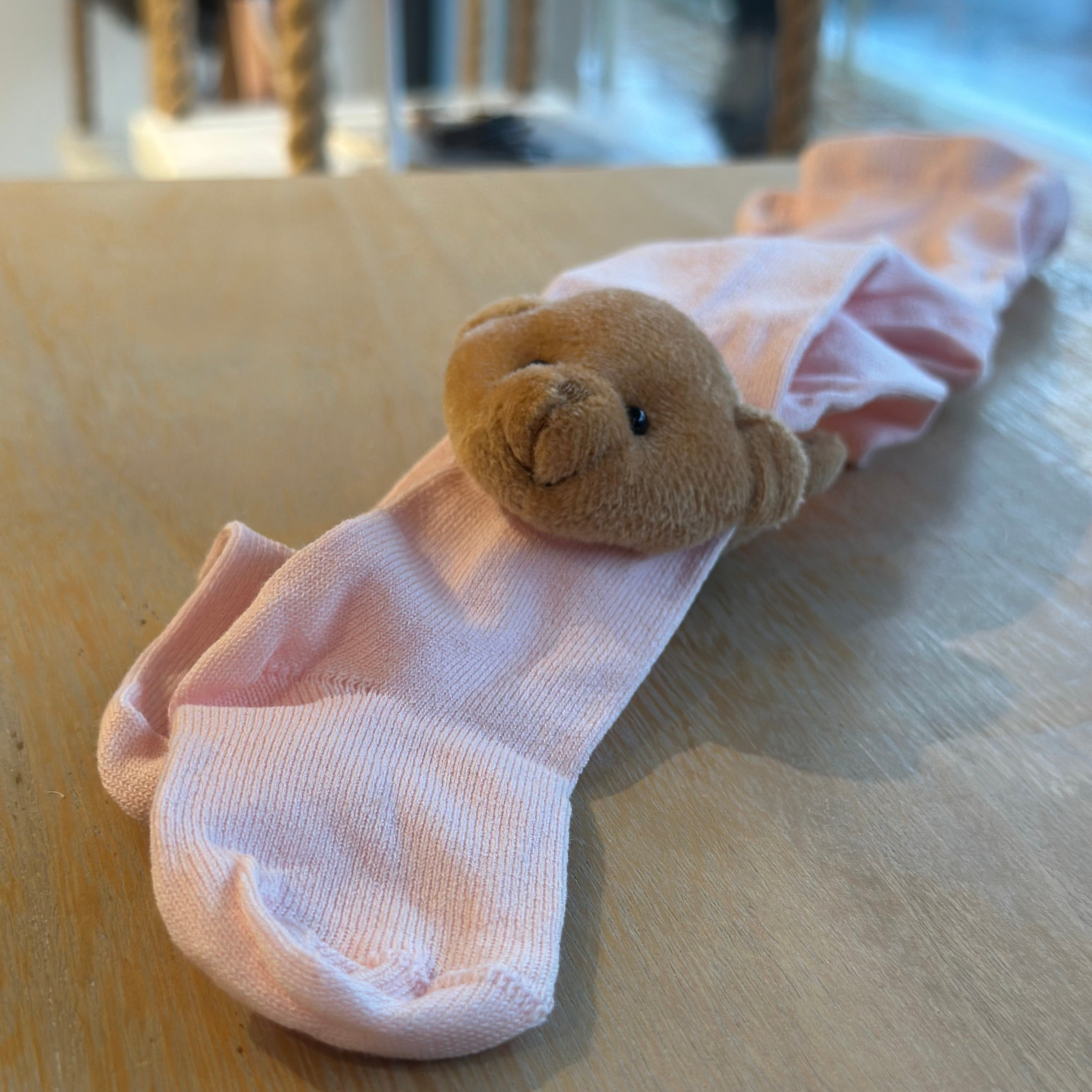 Calzamaglia Rosa per bambini con Orsetto Meia Pata - Be Brave Boutique