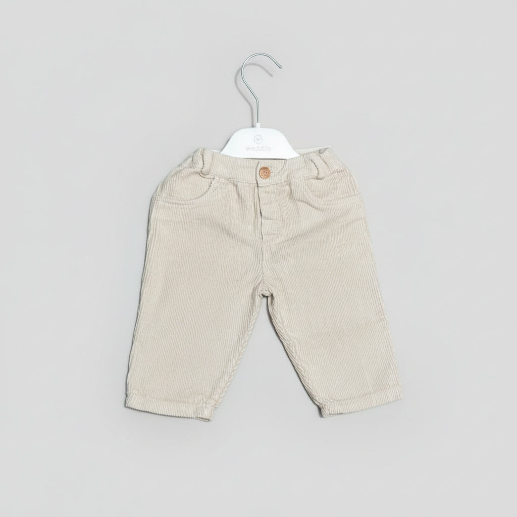 Pantalone a costine in velluto Beige Senza Tasche - Be Brave Boutique