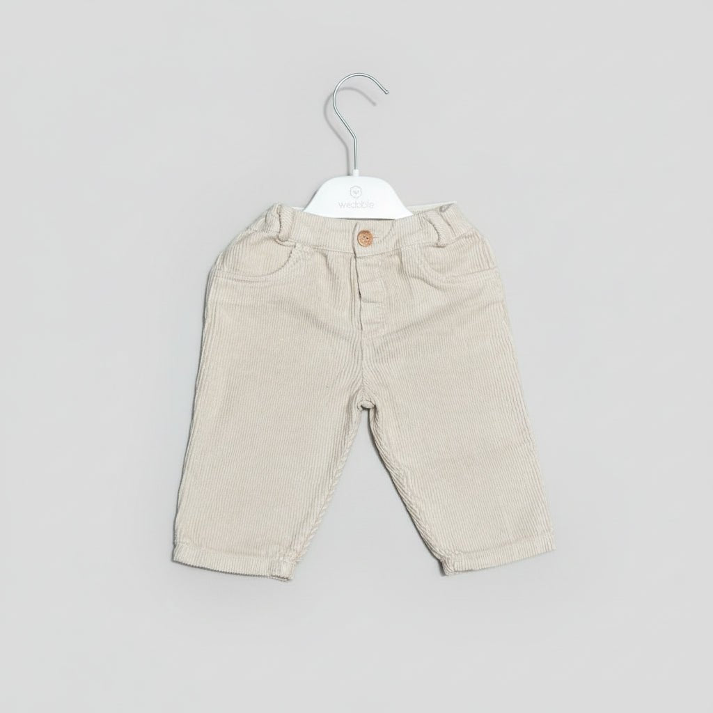 Pantalone a costine in velluto Beige Senza Tasche - Be Brave Boutique