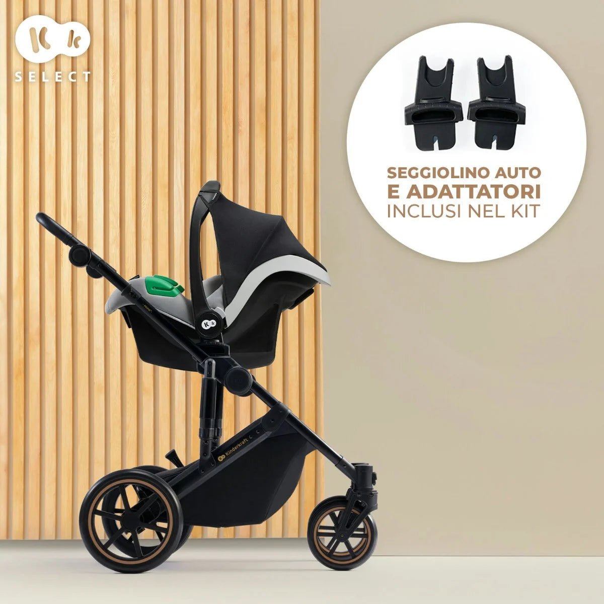Passeggino Trio PRIME 2 PRO Kinderkraft Dark Green - Be Brave Boutique