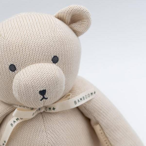 Music toy bear knitted - OYSTER GREY 112 - Be Brave Boutique