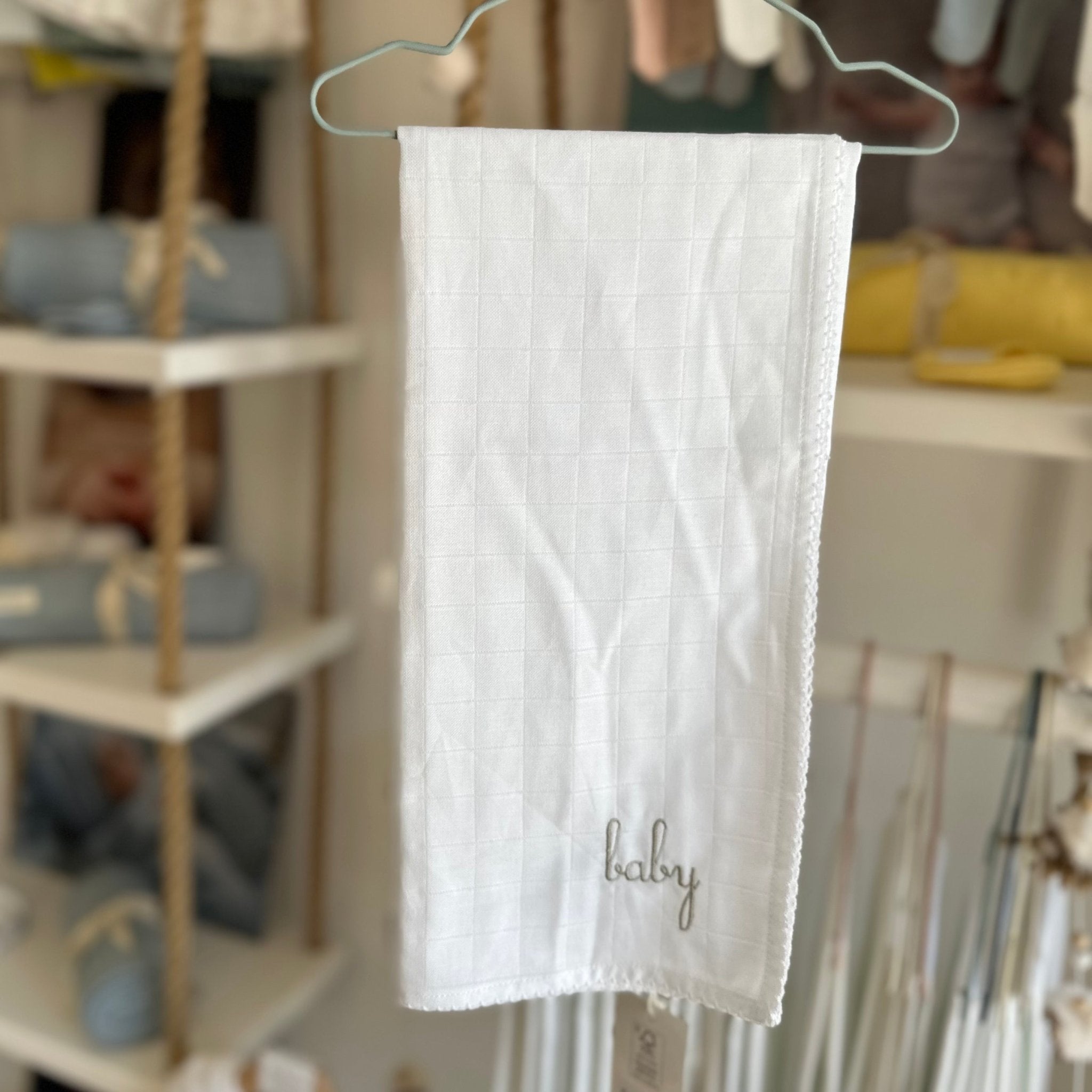 Wedoble Mussola in Cotone Ricamata Baby Tortora - Be Brave Boutique