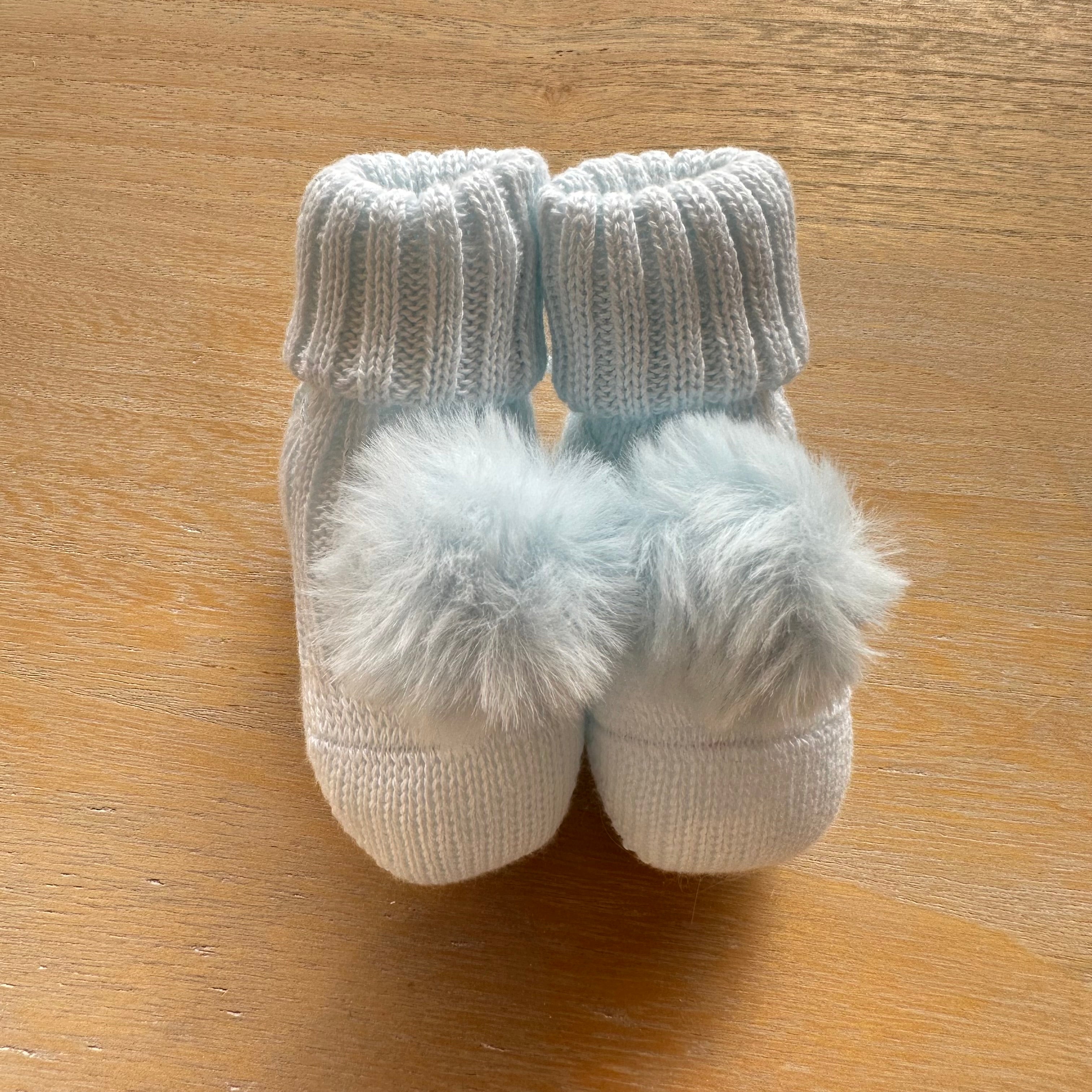 Scarpine nascita Con Pom Pom in Caldo Cotone Made in Italy - Be Brave Boutique