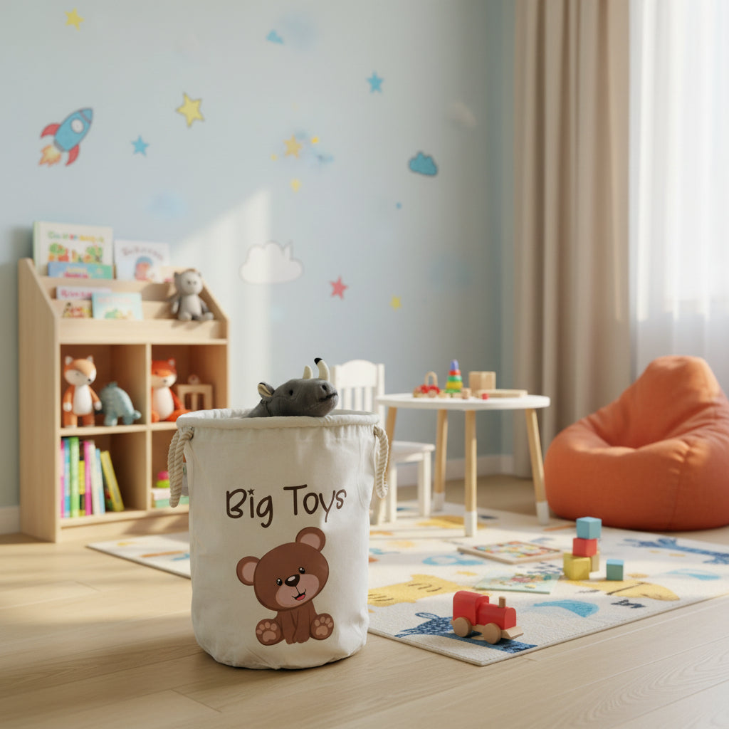 Cesta Porta giochi personalizzabile Orsetto - Be Brave Boutique