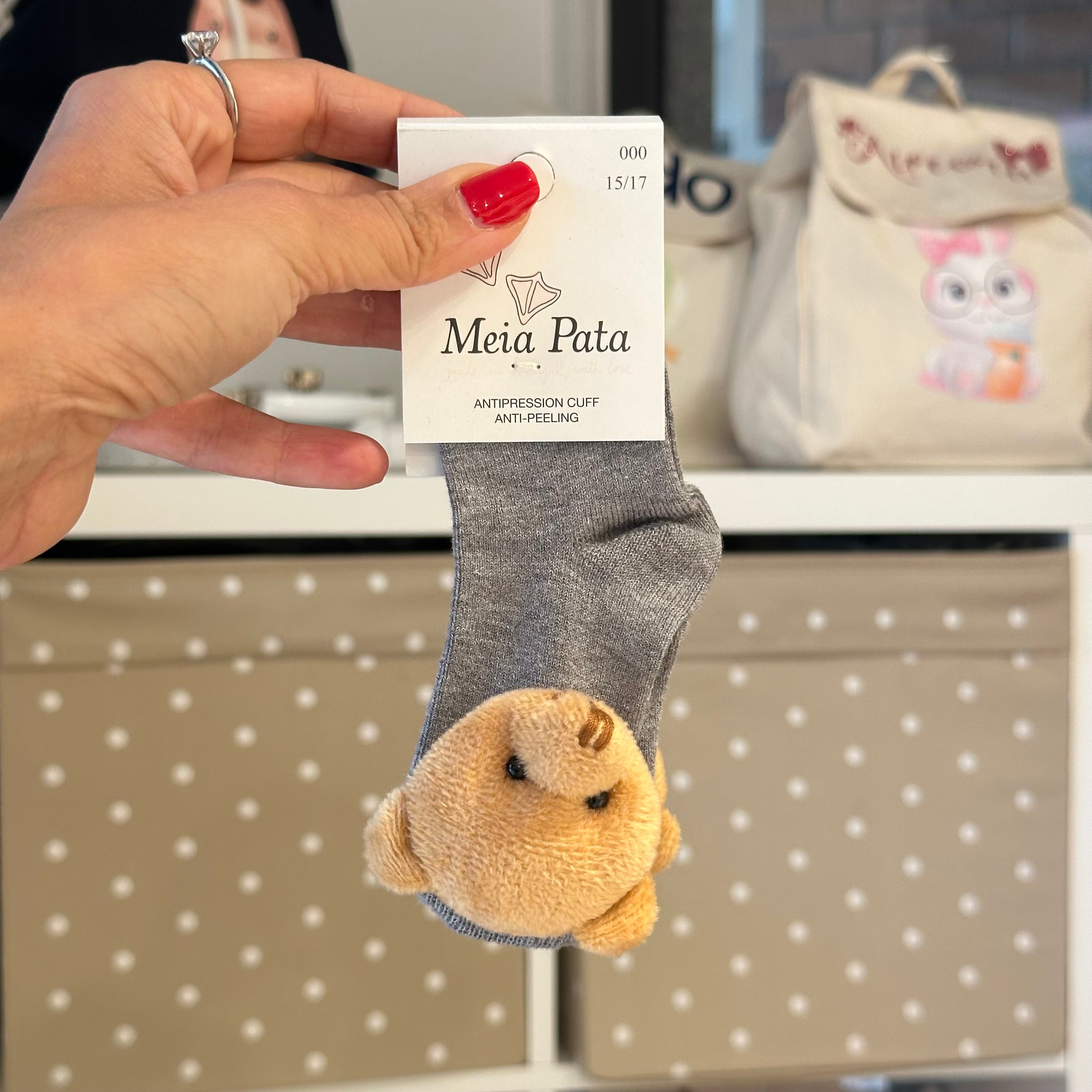 Calze bambini in cotone con orsetto Meia Pata - Be Brave Boutique