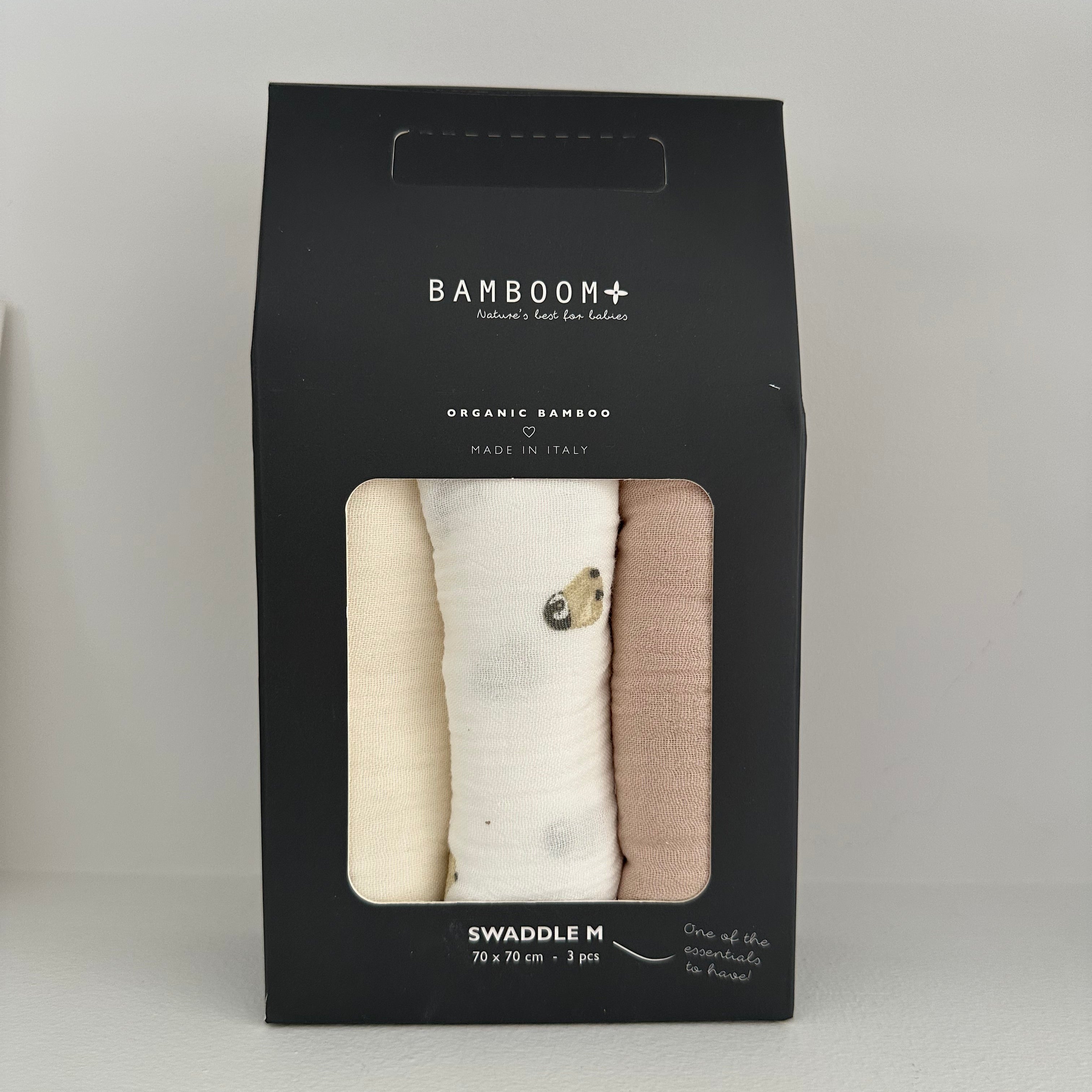 Swaddle Muslin Medium multi-uso 70x70cm 3-Pack - Penguins/Offwhite/Sand - Be Brave Boutique