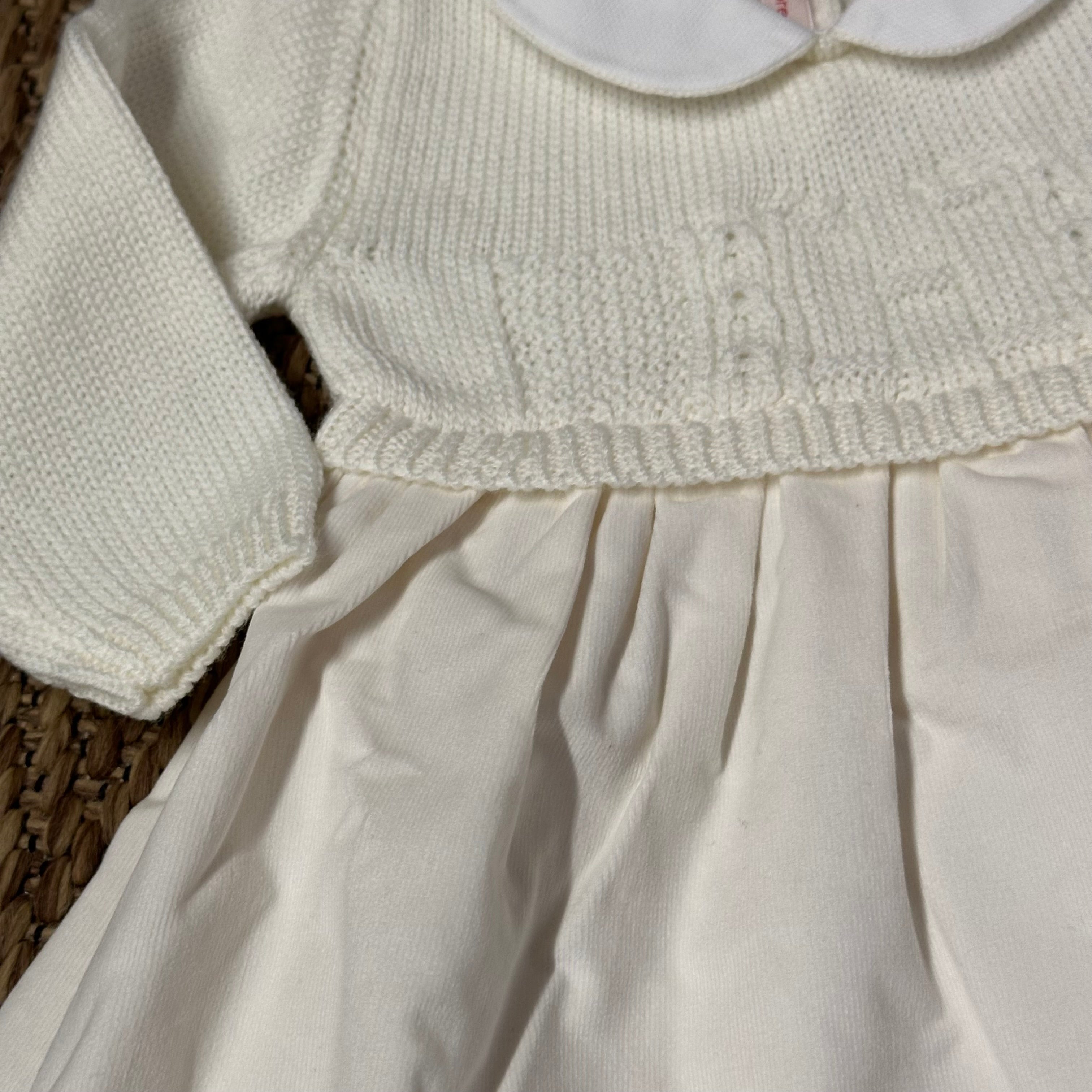 Abito in filo e tessuto Bianco-Velluto Bimba Elegante - Be Brave Boutique