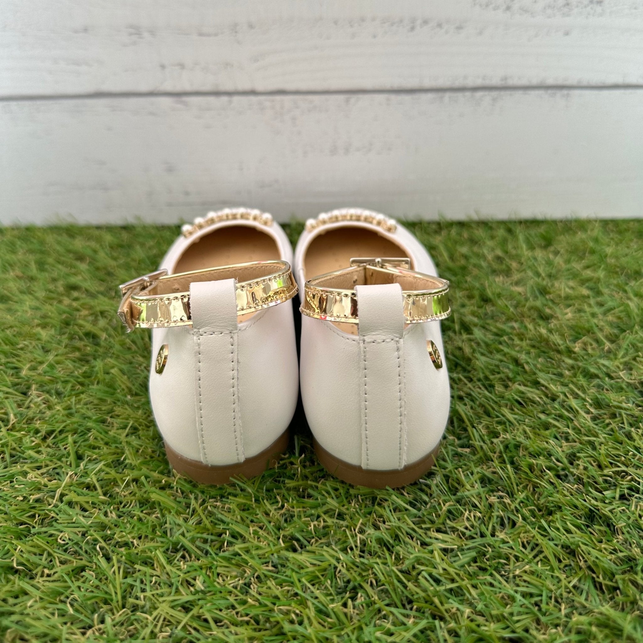 ANDANINES Ballerine eleganti Bianco/Oro e plantare anatomico - Be Brave Boutique