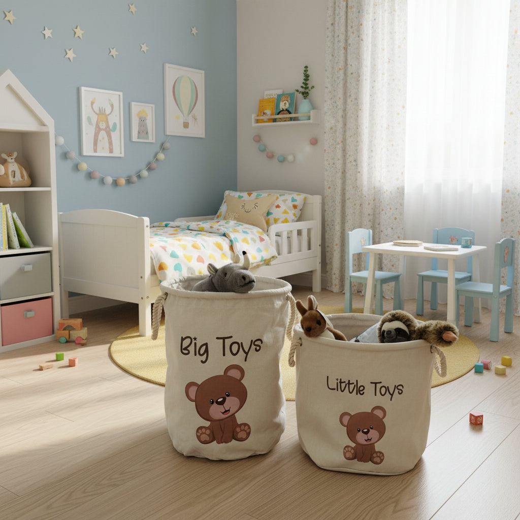 Cesta Porta giochi personalizzabile Orsetto - Be Brave Boutique
