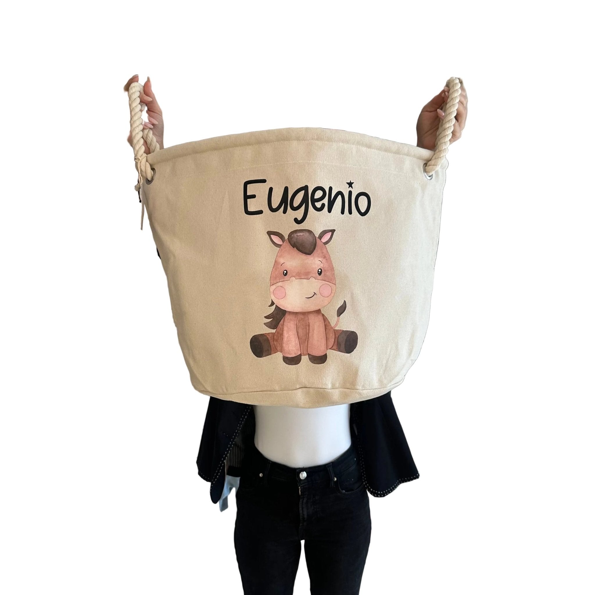 Cesta Porta giochi personalizzabile Baby Horse - Be Brave Boutique