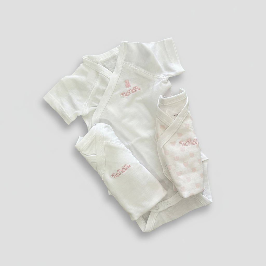 Set 3 body neonato Nanán in cotone organico – morbidi e delicati sulla pelle - Be Brave Boutique