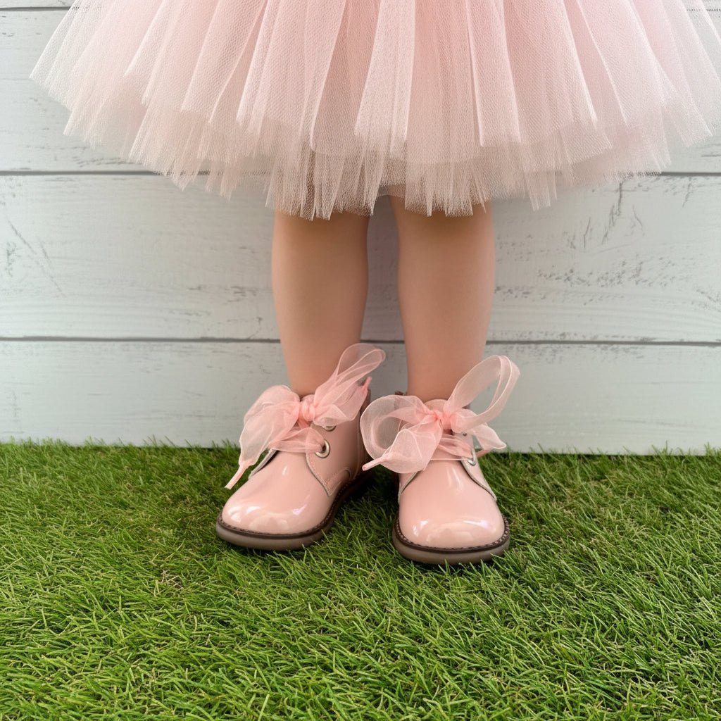 ANDANINES stivaletto in pelle Rosa Lucido con plantare anatomico