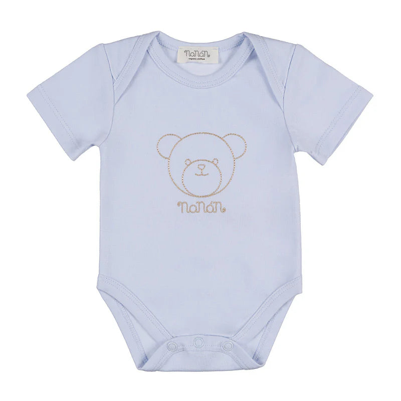 Body Nanan Azzurro con Orsetto ricamato - Be Brave Boutique