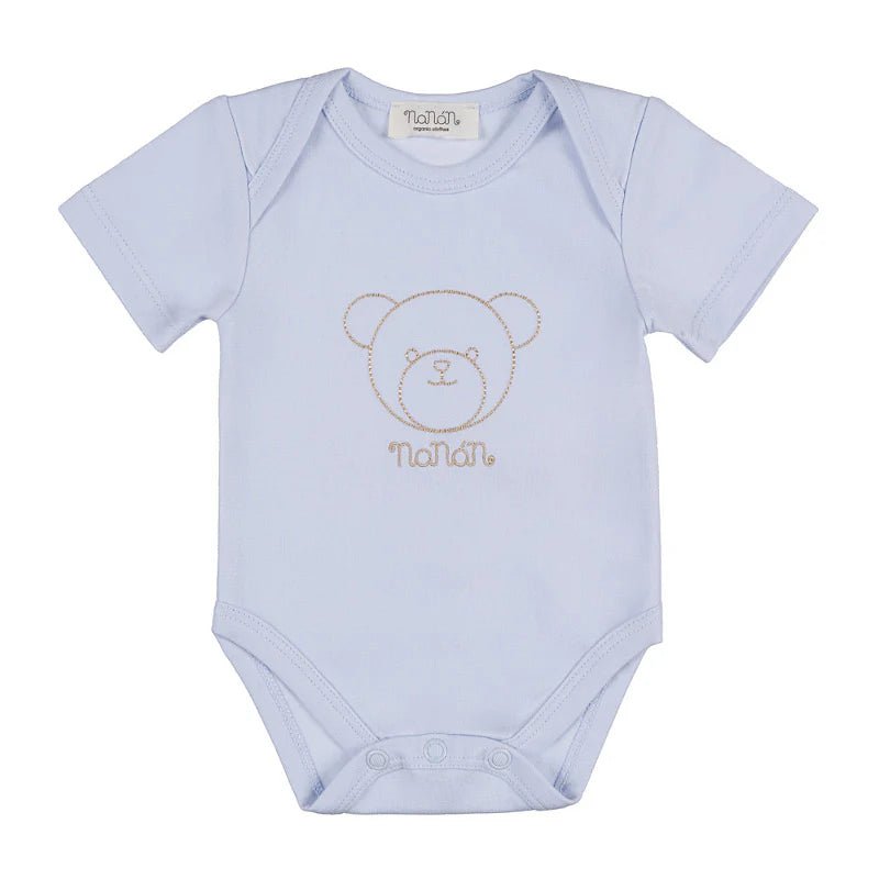 Body Nanan Azzurro con Orsetto ricamato - Be Brave Boutique
