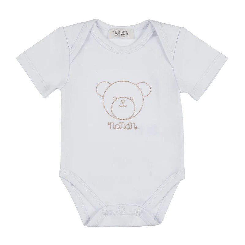 Body Nanan bianco con Orsetto ricamato - Be Brave Boutique