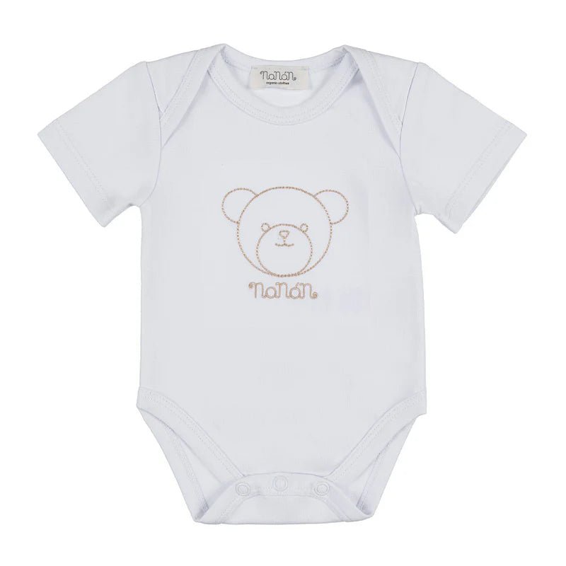 Body Nanan bianco con Orsetto ricamato - Be Brave Boutique