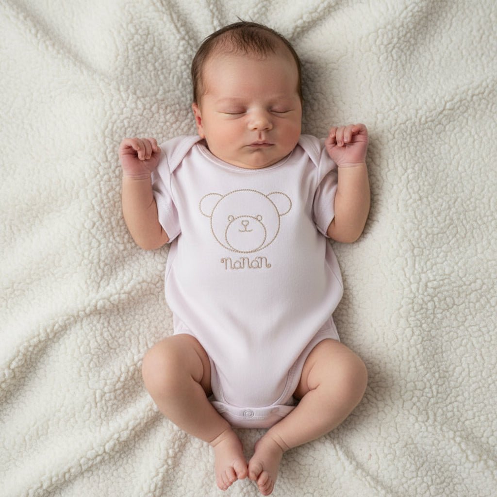 Body Nanan Rosa con Orsetto ricamato