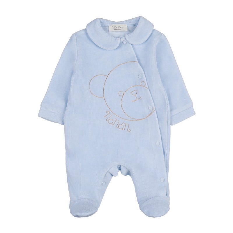 Tutina aperta davanti c/orsetto azzurro - Be Brave Boutique