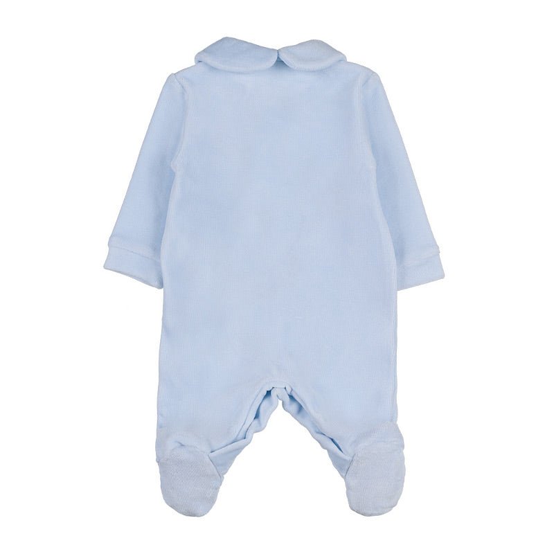 Tutina aperta davanti c/orsetto azzurro - Be Brave Boutique