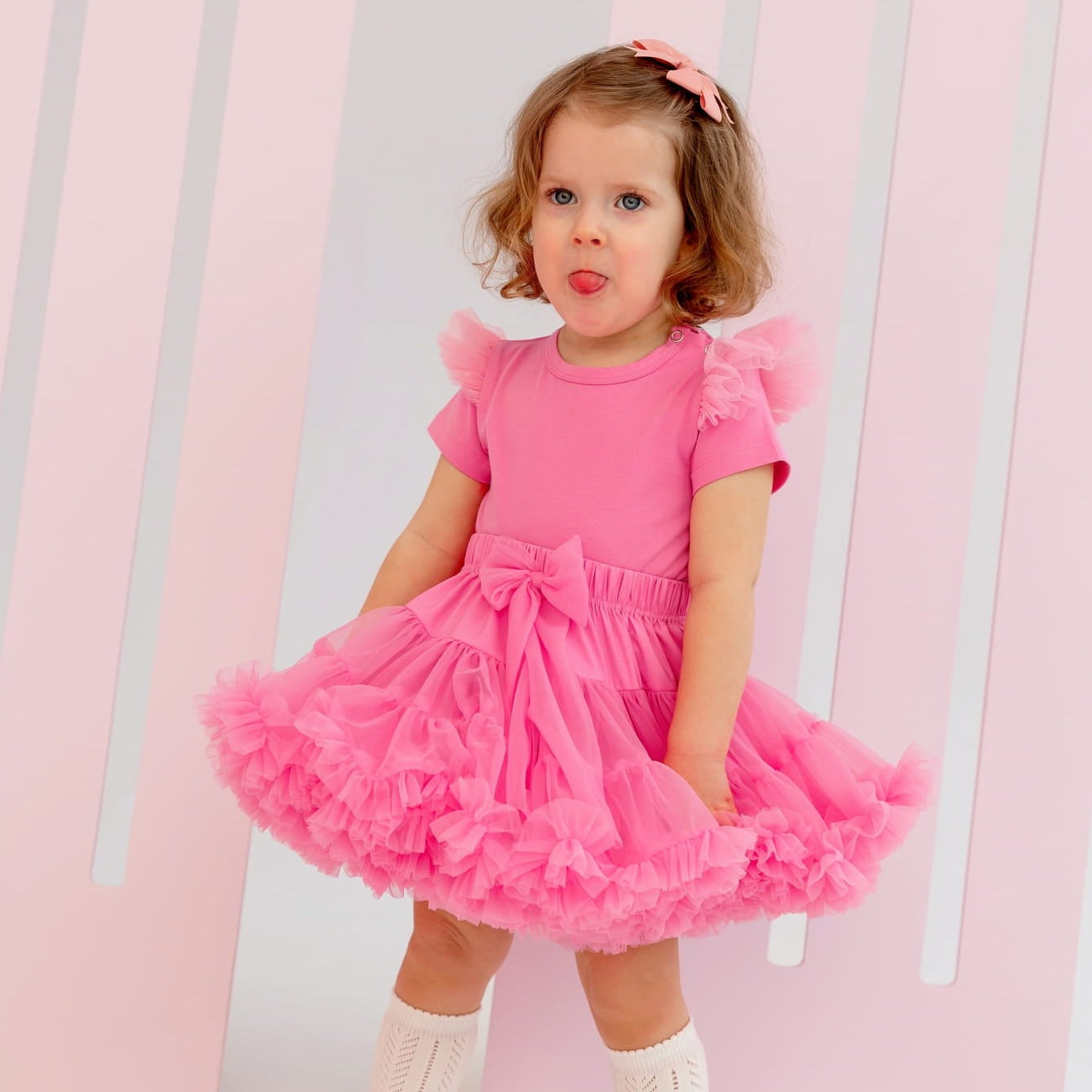 Gonna Ampia in Tulle Rosa Bubble Gum - Be Brave Boutique