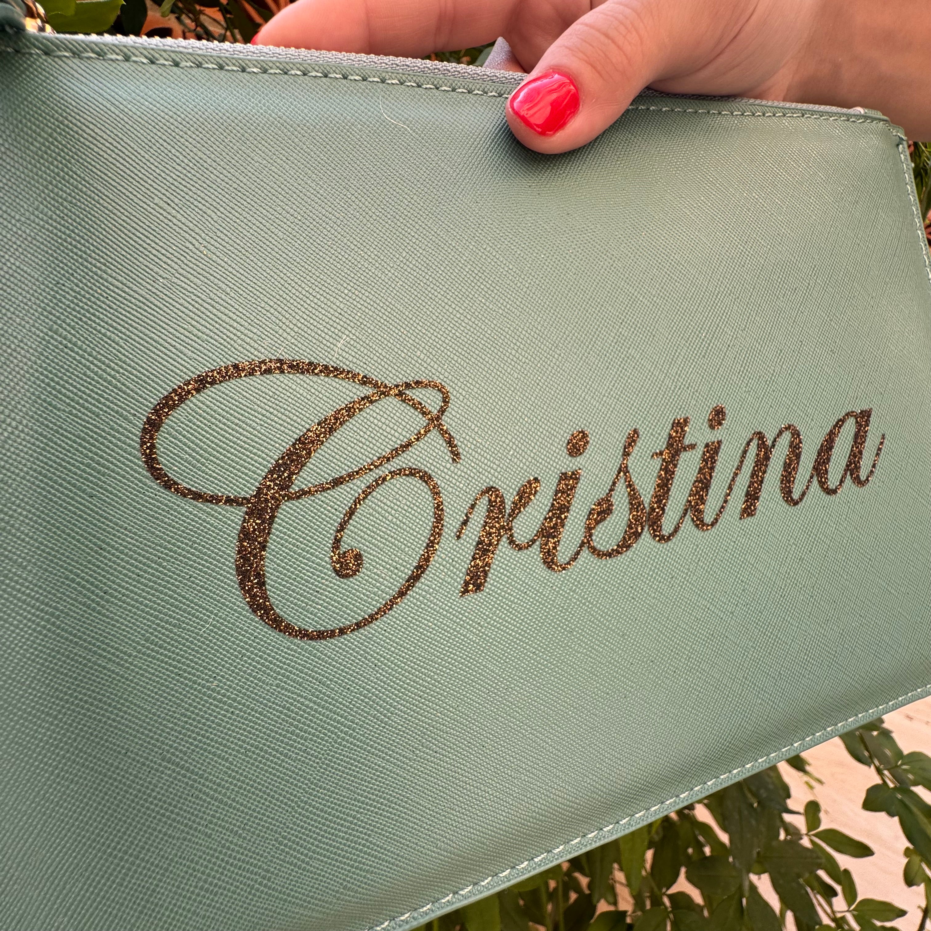 Pochette con anello piatta in simil pelle personalizzabile 13 colori disponibili - Be Brave Boutique