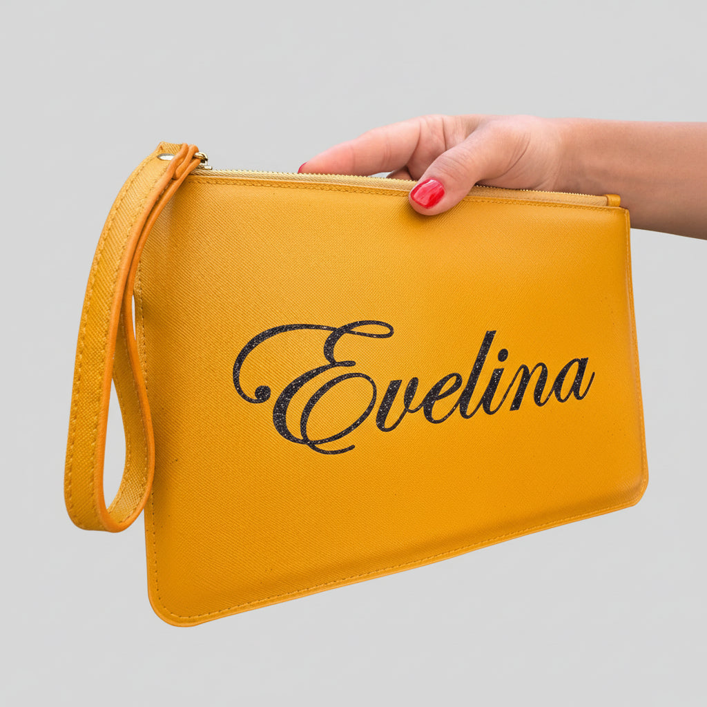 Pochette con anello piatta in simil pelle personalizzabile 13 colori disponibili - Be Brave Boutique