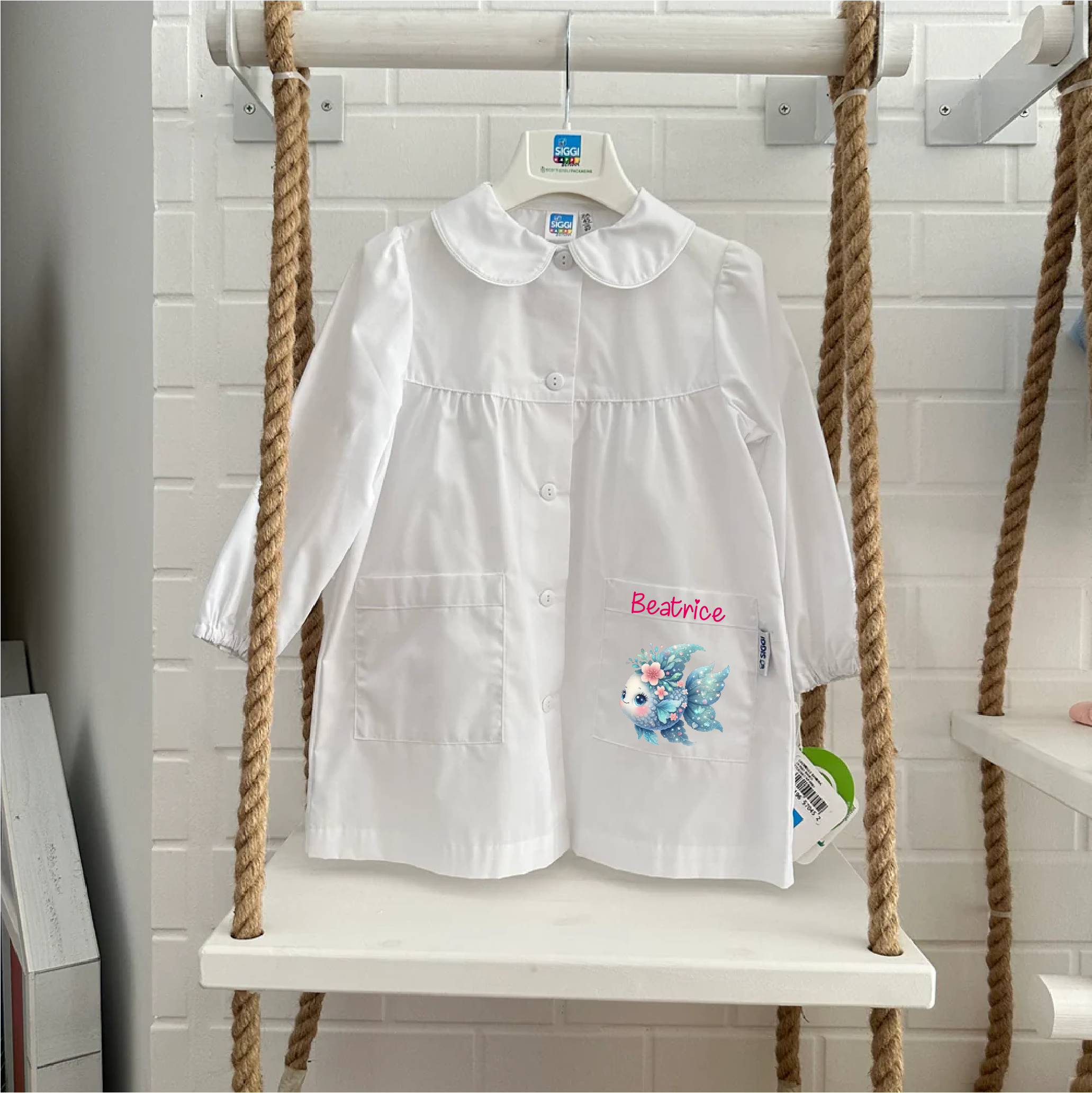 Grembiule Siggi Bimba Pesciolina Personalizzabile con nome - Be Brave Boutique