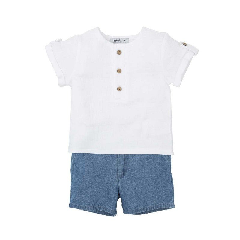 COMPLETO BIMBO IN COTONE JEANS E TSHIRT - Be Brave Boutique