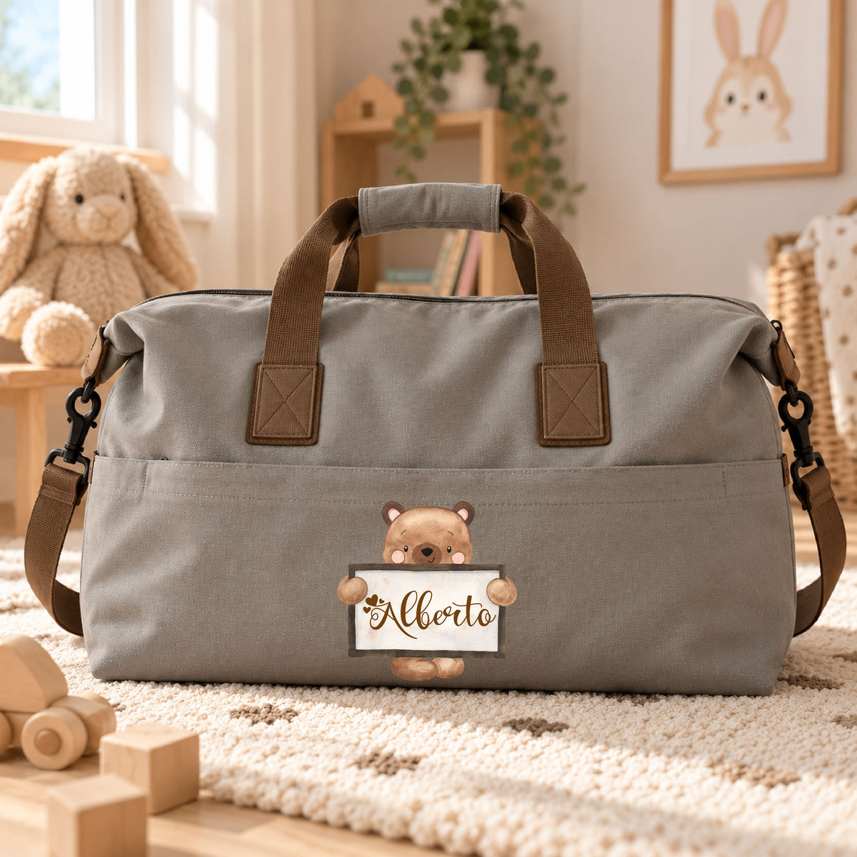 Borsa Multifunzionale adattabile al Passeggino e Personalizzabile Orso Lavagna