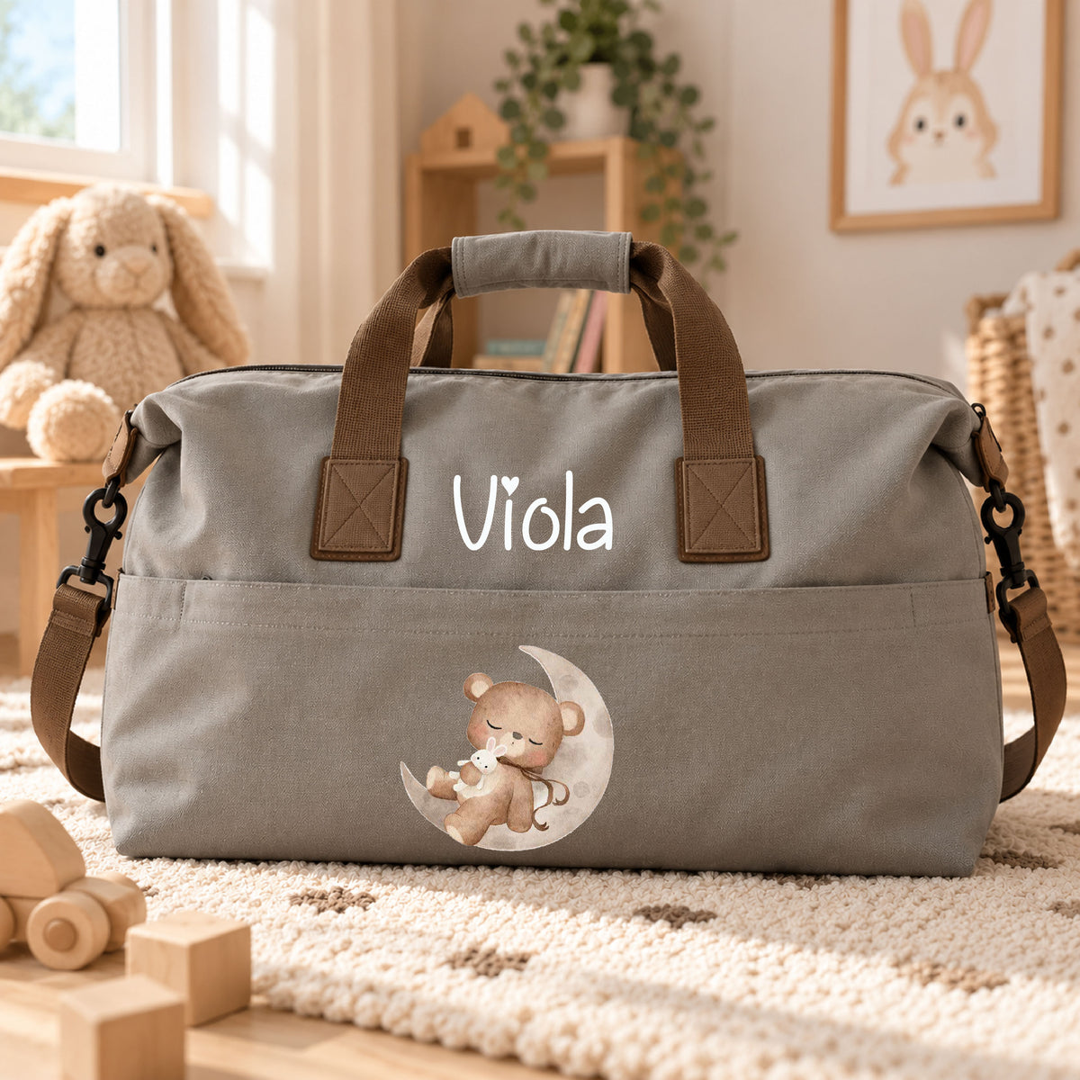 Borsa Multifunzionale adattabile al Passeggino e Personalizzabile Orso Luna