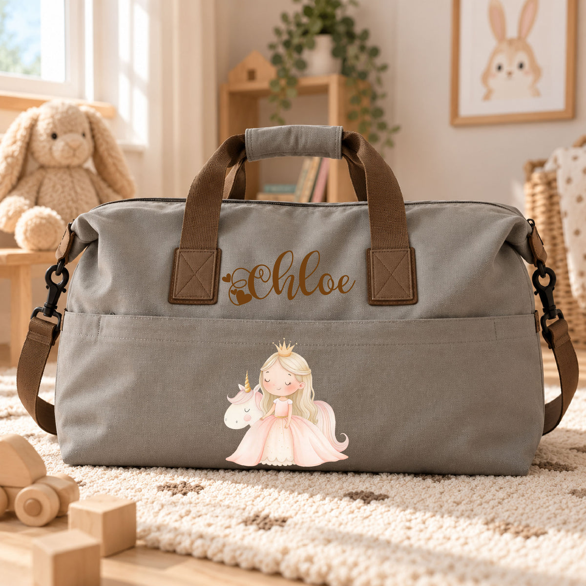 Borsa Multifunzionale adattabile al Passeggino e Personalizzabile Principessa Unicorrno