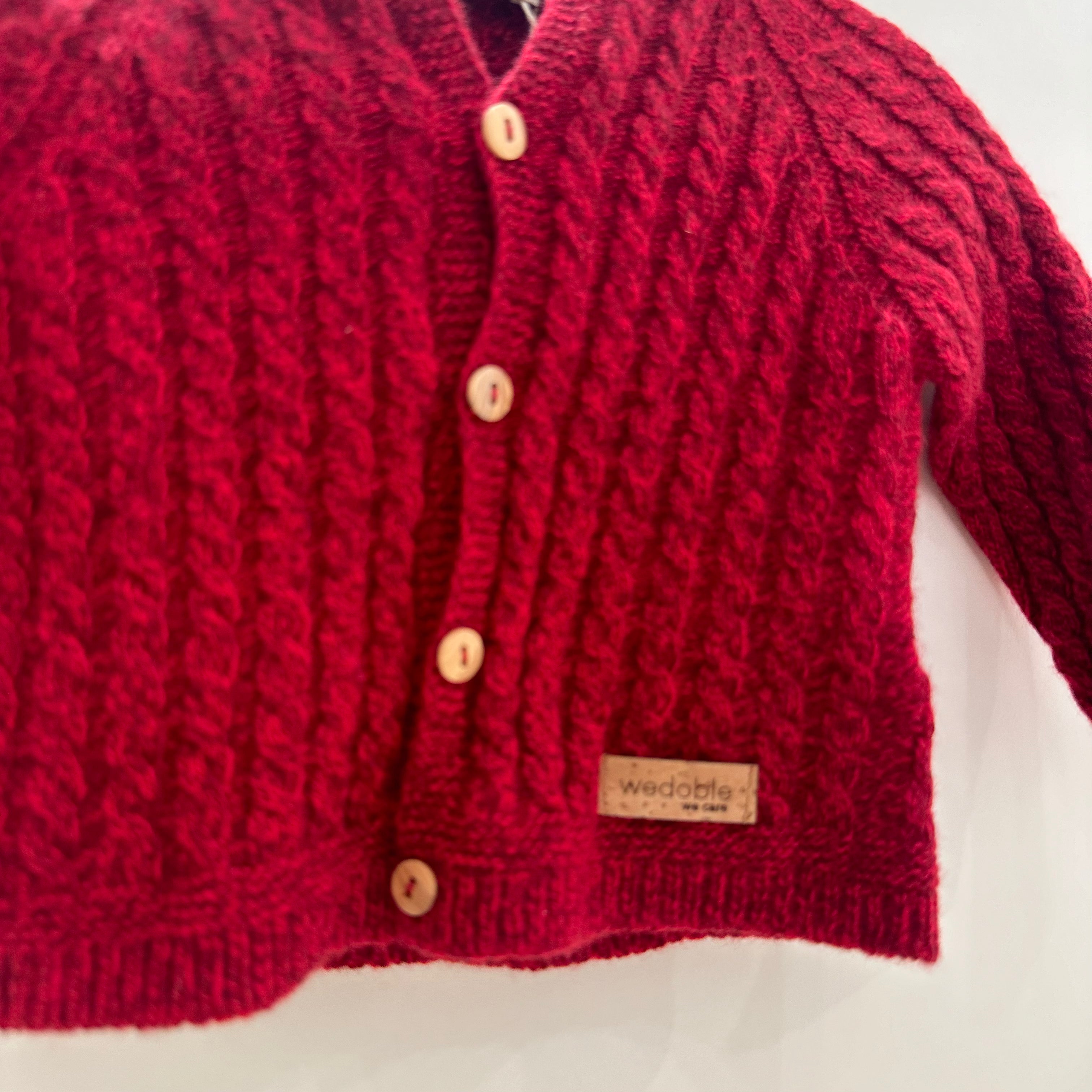 Cardigan mmaniche lunghe lavorato a trecce lana/Cachemire - Be Brave Boutique