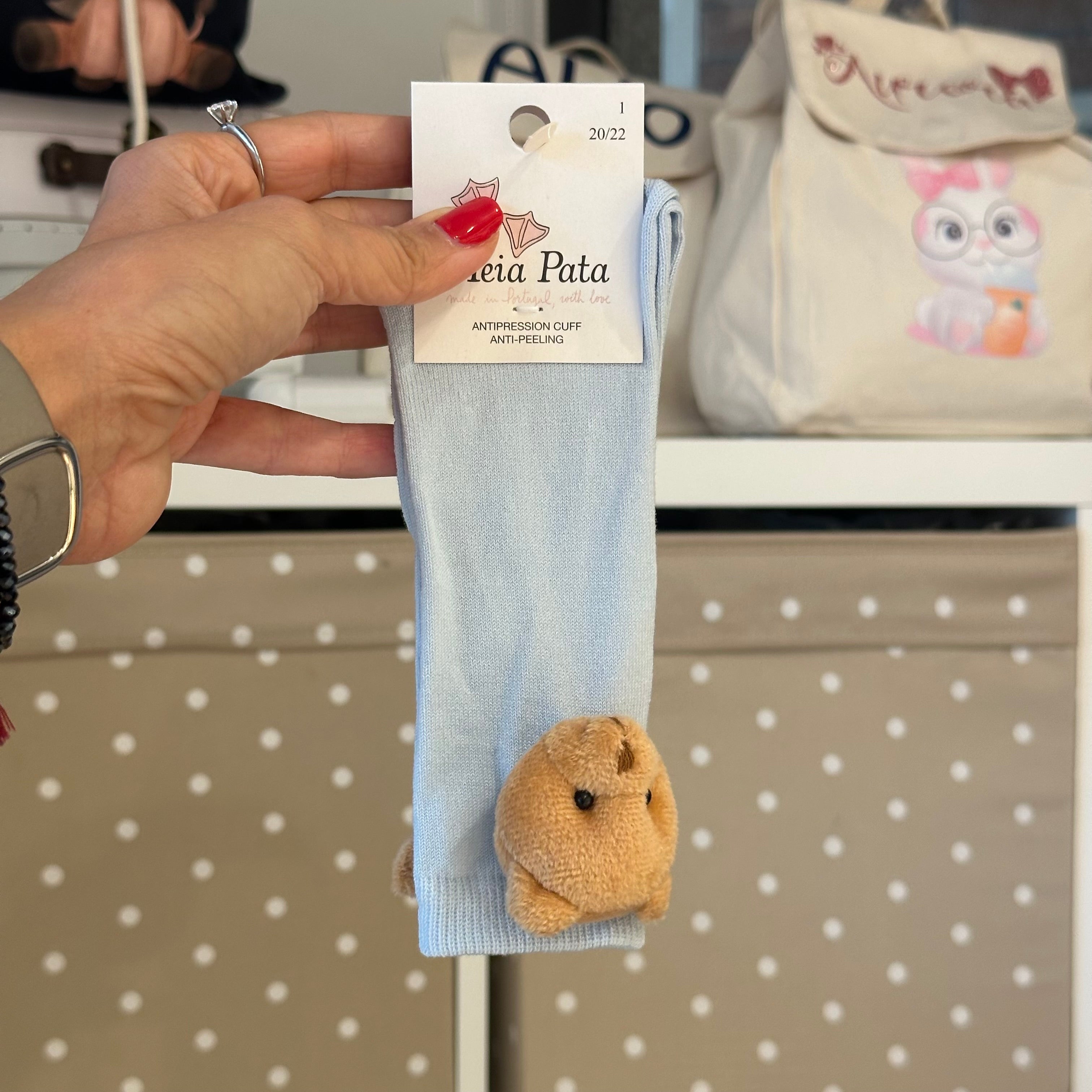 Calze bambini in cotone con orsetto Meia Pata - Be Brave Boutique