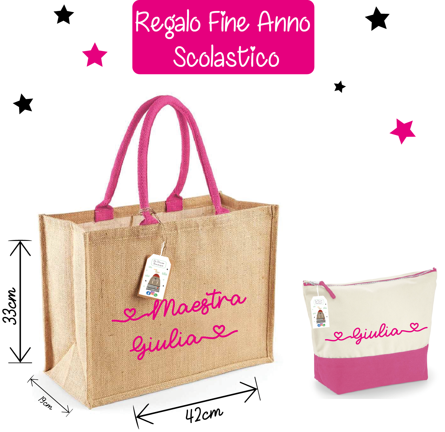 Combo regalo Maestra Borsa Nat/fucsia più Beauty abbinato - Be Brave Boutique