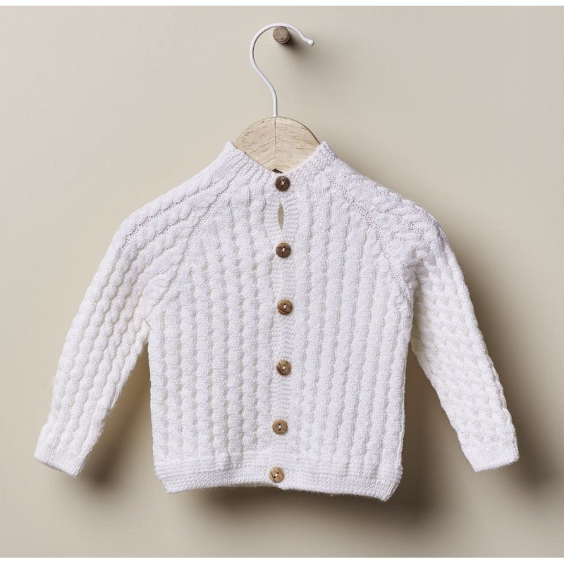 Cardigan in lana a trecce Bianco - Be Brave Boutique