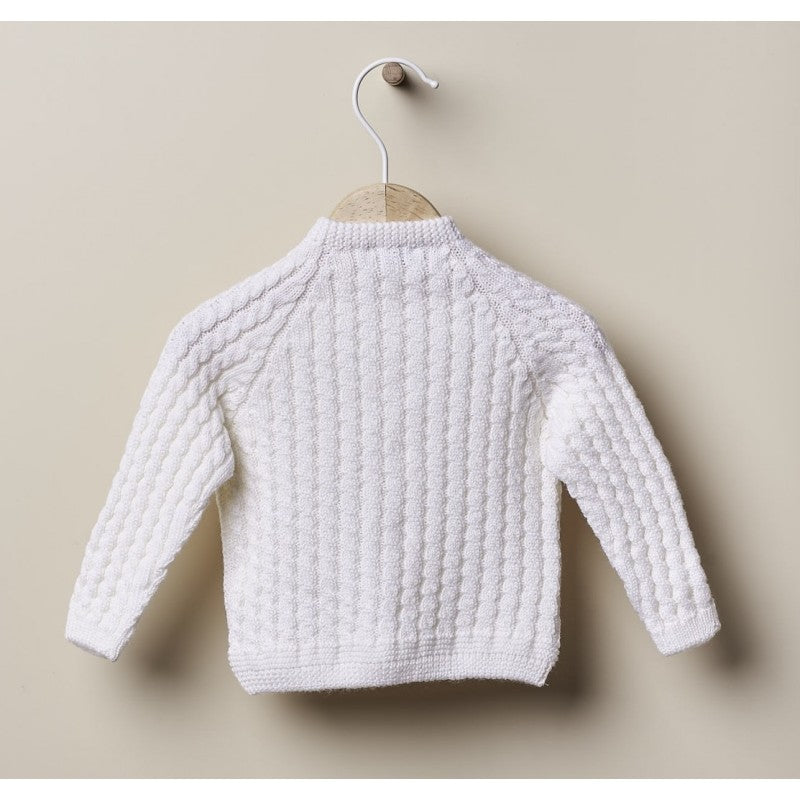 Cardigan in lana a trecce Bianco - Be Brave Boutique