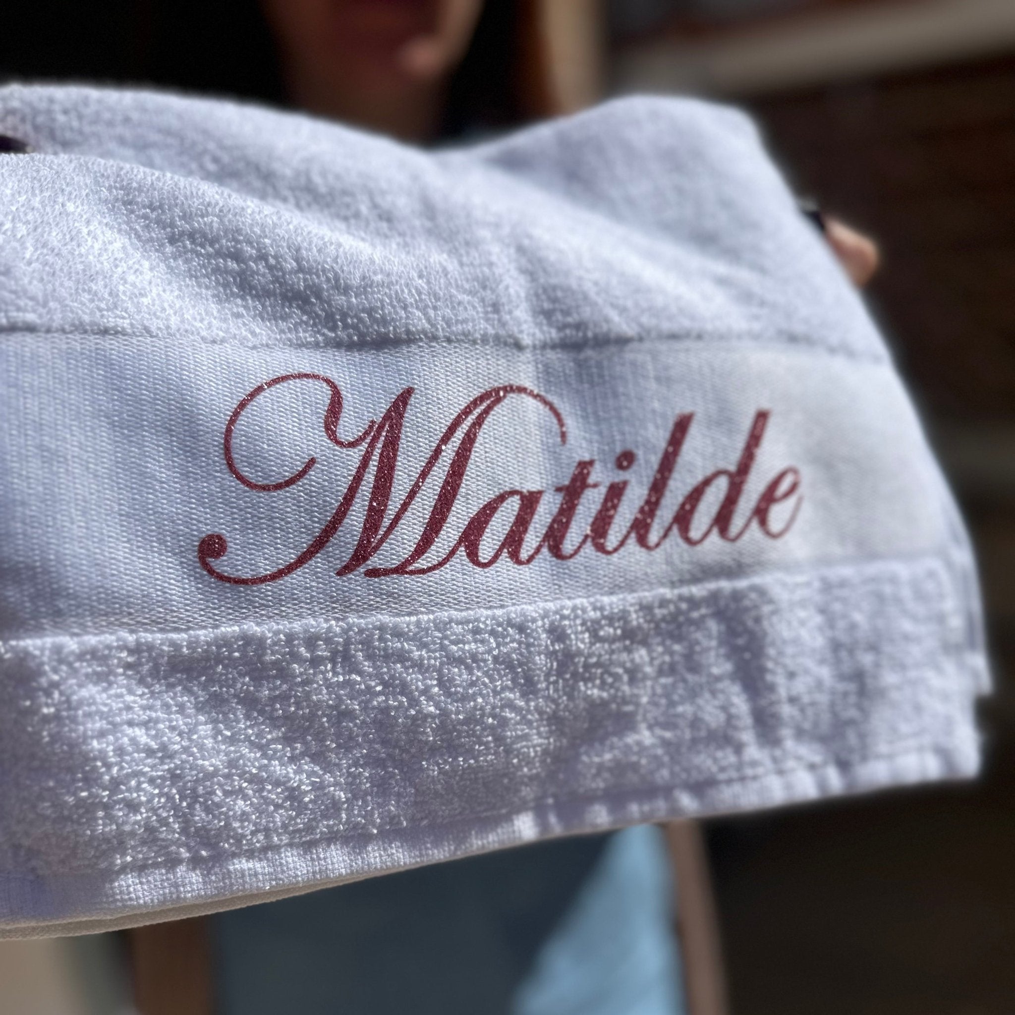 Asciugamani personalizzato con nome Stampato disponibile in 3 misure