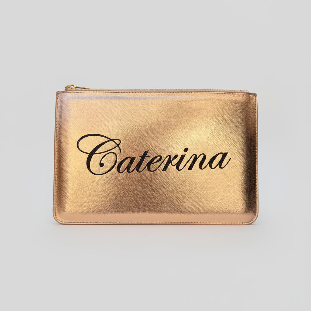 Pochette con anello piatta in simil pelle personalizzabile 13 colori disponibili - Be Brave Boutique