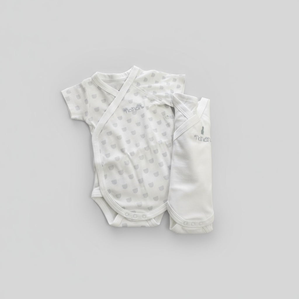 Set 3 body neonato Nanán in cotone organico – morbidi e delicati sulla pelle - Be Brave Boutique