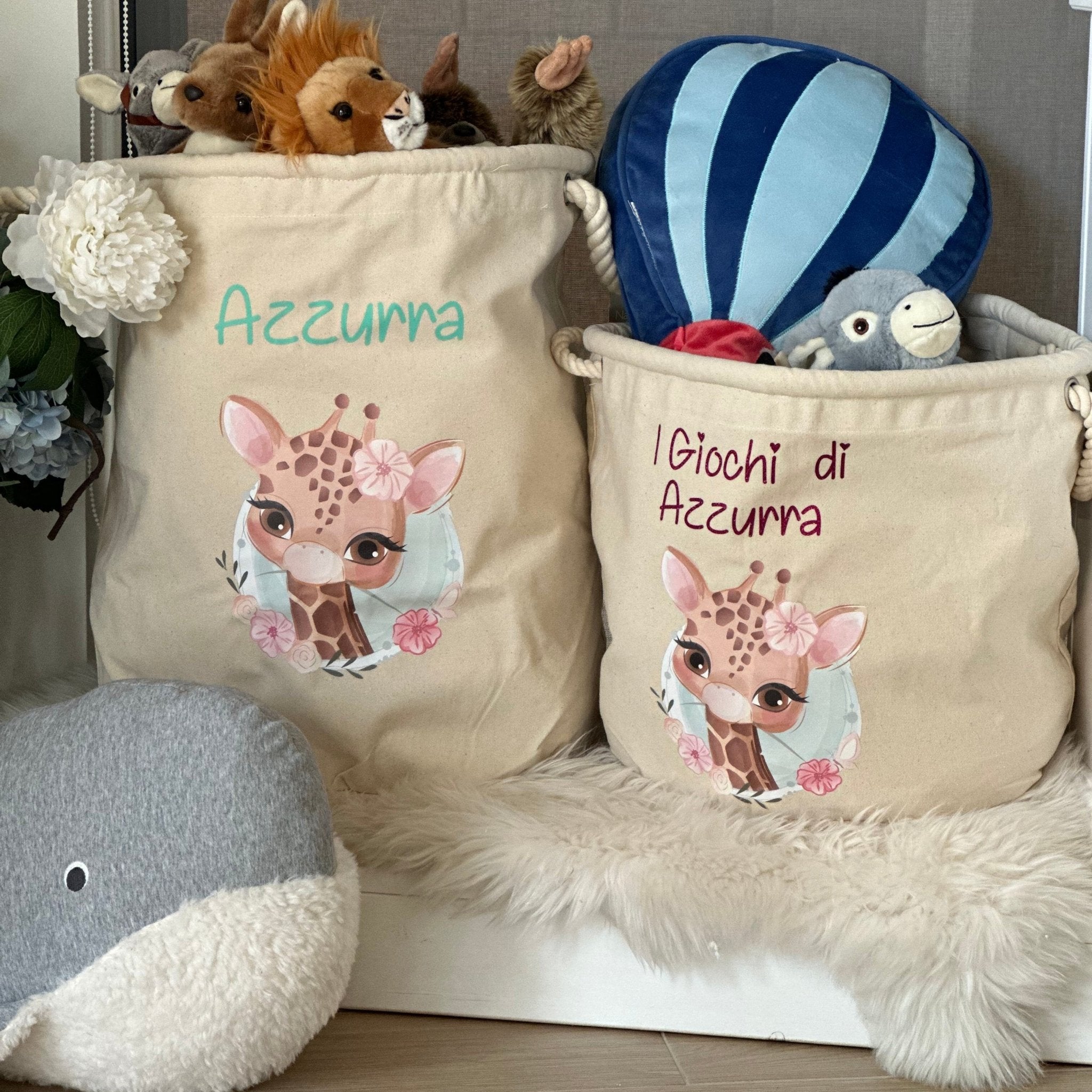 Ceste Portagiochi Morbide Personalizzabili Giraffa