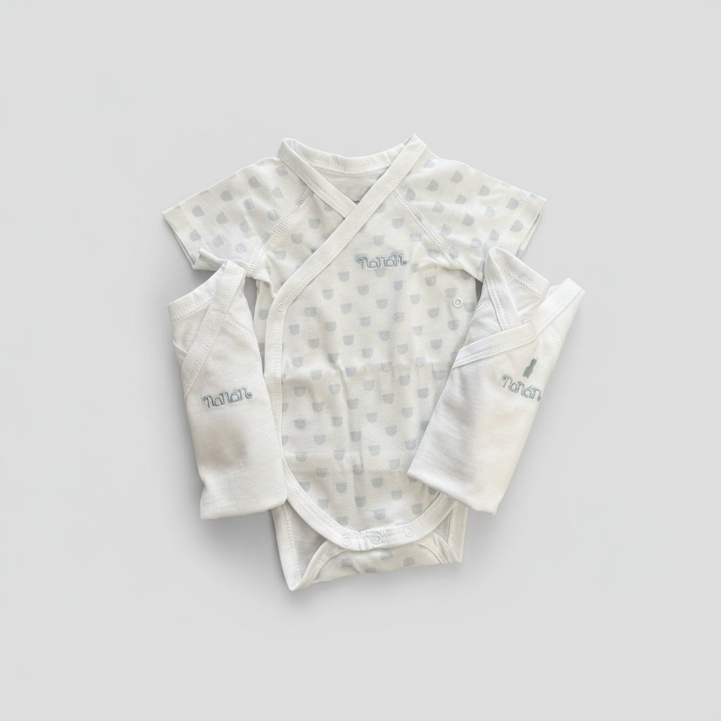 Set 3 body neonato Nanán in cotone organico – morbidi e delicati sulla pelle - Be Brave Boutique